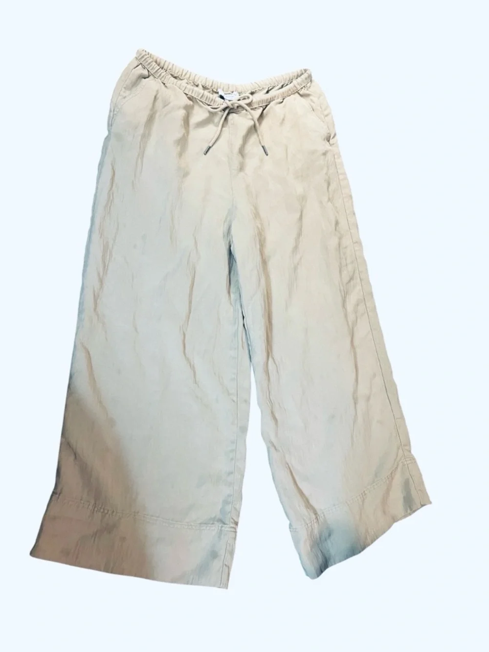 Calypso St. Barth Wide-Leg Drawstring Pants in Soft Cream - Picture 1 of 7